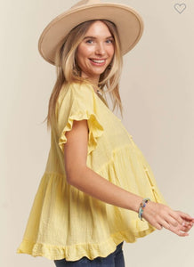 Madelyn Yellow Button Down