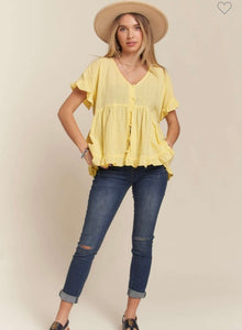 Madelyn Yellow Button Down