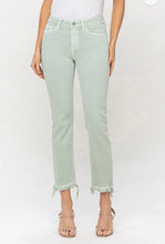 Load image into Gallery viewer, Melissa Mint Mid Rise Crop Straight Jean