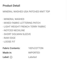 Load image into Gallery viewer, Mineral Washed USA Tee