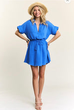 Load image into Gallery viewer, Drawstring Royal Blue Dress