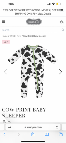 Cow Print Baby Sleeper