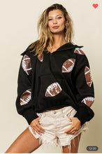 Load image into Gallery viewer, Football Sequin Patch Hoodie