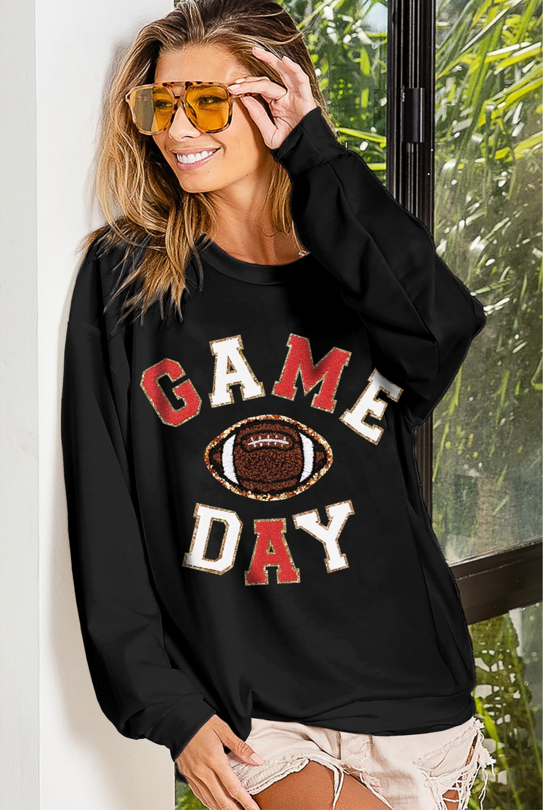 Game Day Letter Patch Black