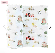 Load image into Gallery viewer, White Farm Print Swaddle