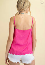 Load image into Gallery viewer, Scallop Woven Cami Top