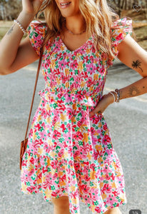 Smocked Floral Dress