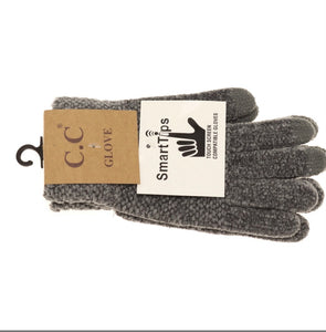 Gray Chenille Gloves
