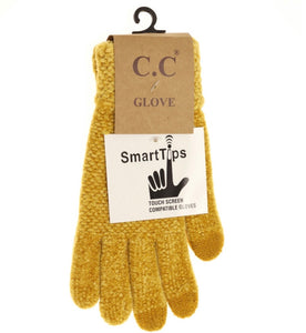 Mustard Chenille Gloves
