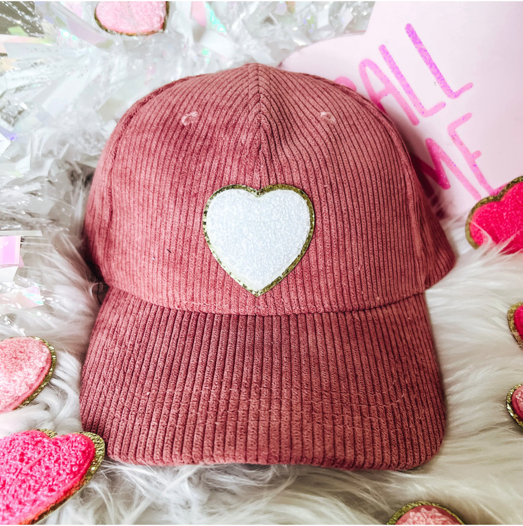 Mauve Heart Hat